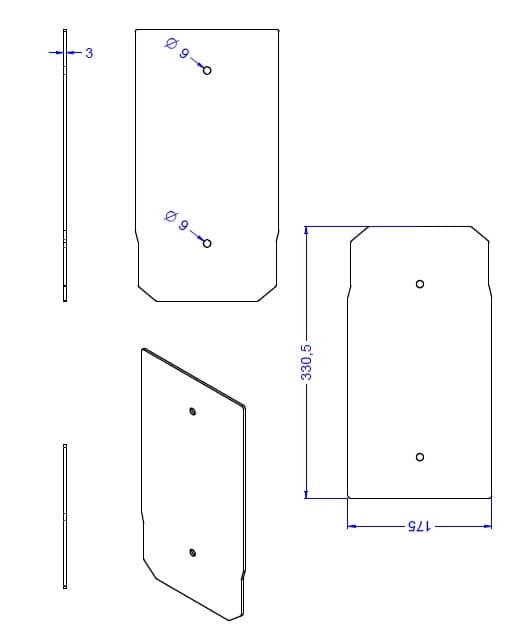 PARETE CAMERA DI COMBUSTIONE IN ACCIAIO STUFE 7,5 KW SLIM 2