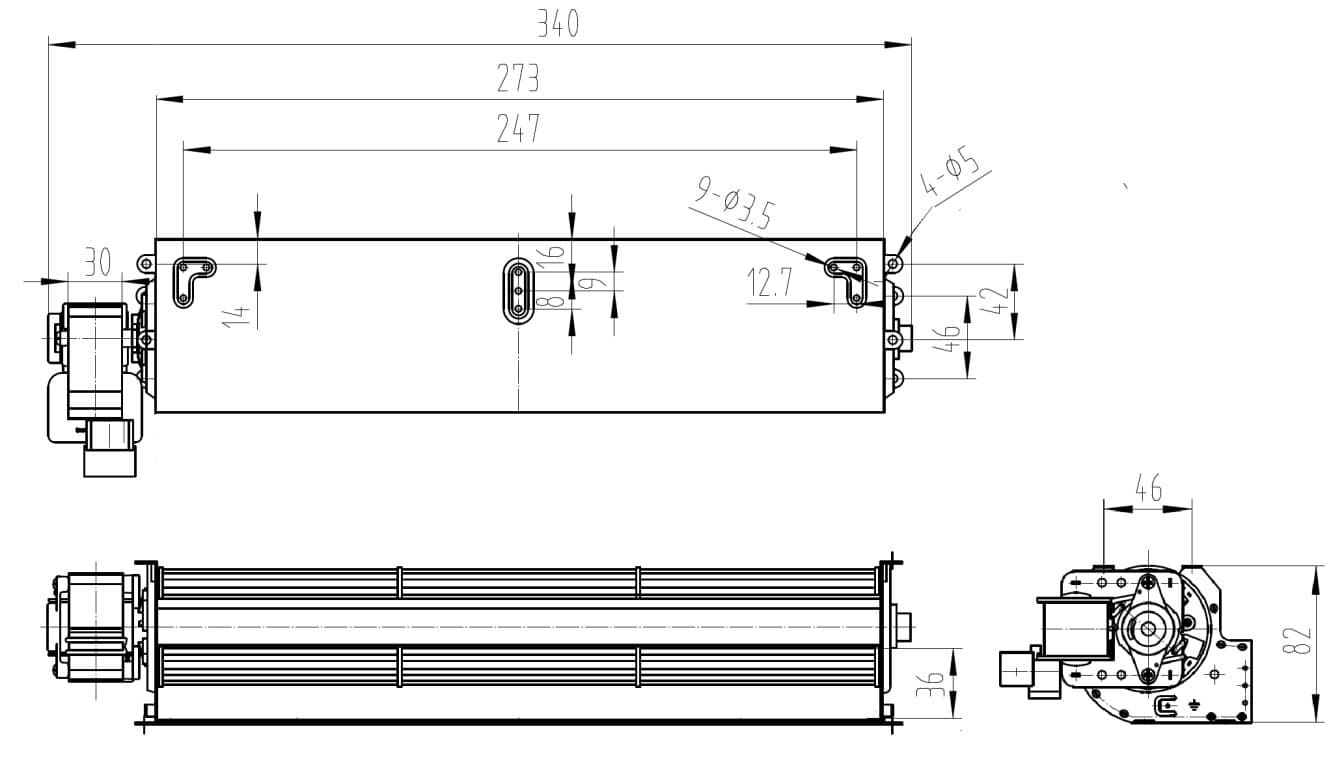 VENTILATORE TANGENZIALE 230V 50Hz PALA Ø60X270mm  2