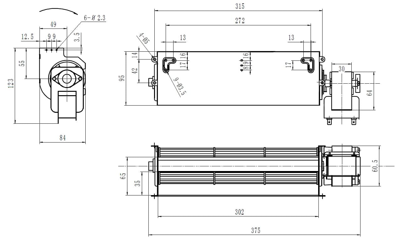 VENTILATORE TANGENZIALE PALA Ø60X300mm 2