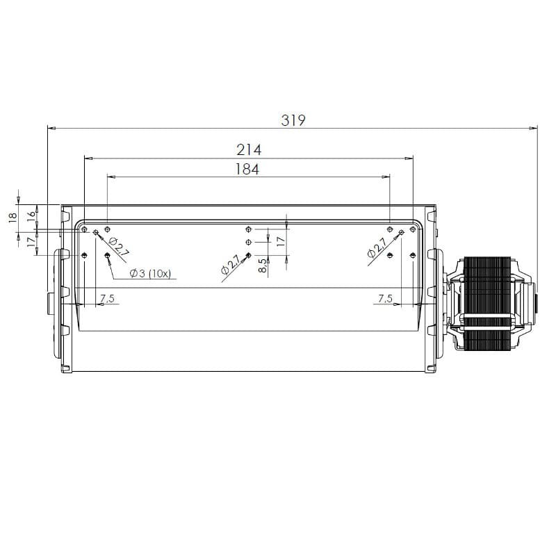 VENTILATORE TANGENZIALE 8 KW TFK745K-D8-PT150 230V50/60HZ 3