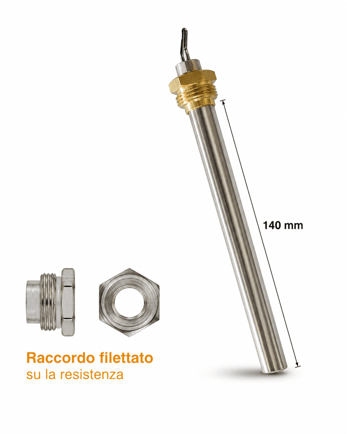 RESISTENZA ELETTRICA Ø 9,9 mm x 140 mm ATTACCO A FILETTO 3/8