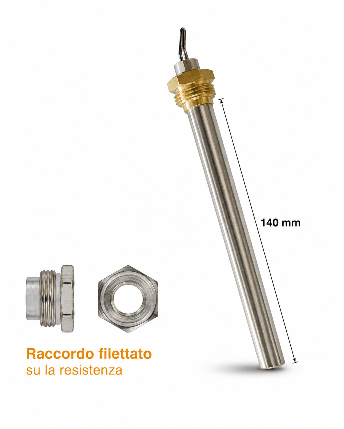 RESISTENZA ELETTRICA Ø 9,9 mm x 140 mm ATTACCO A FILETTO 3/8